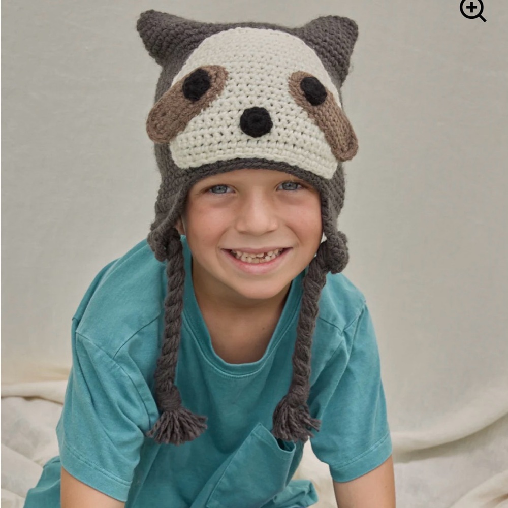 NWT Charming Krochet Kids Intl. Sloth Beanie with Braided Tendrils for kids